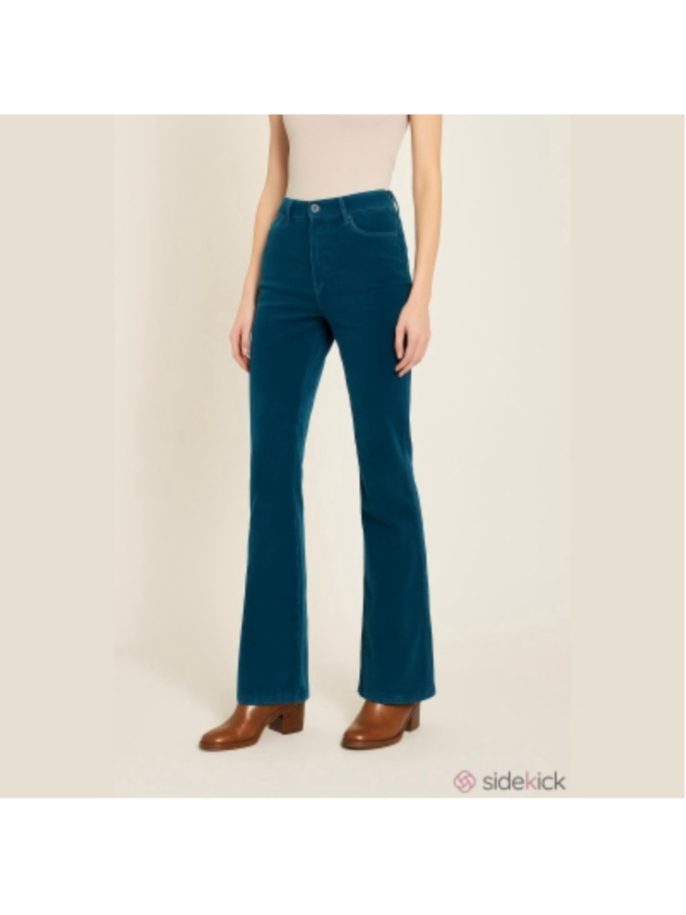 Free People NWT blue corduroy pant 32in x 32in Level Up Split Bootcut